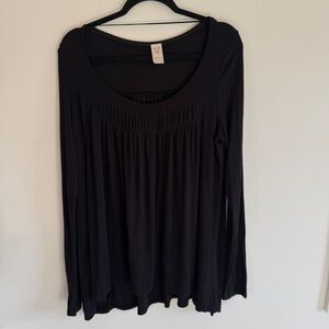 Free People We the Free Love Valley Long Sleeve Shirt Black Large